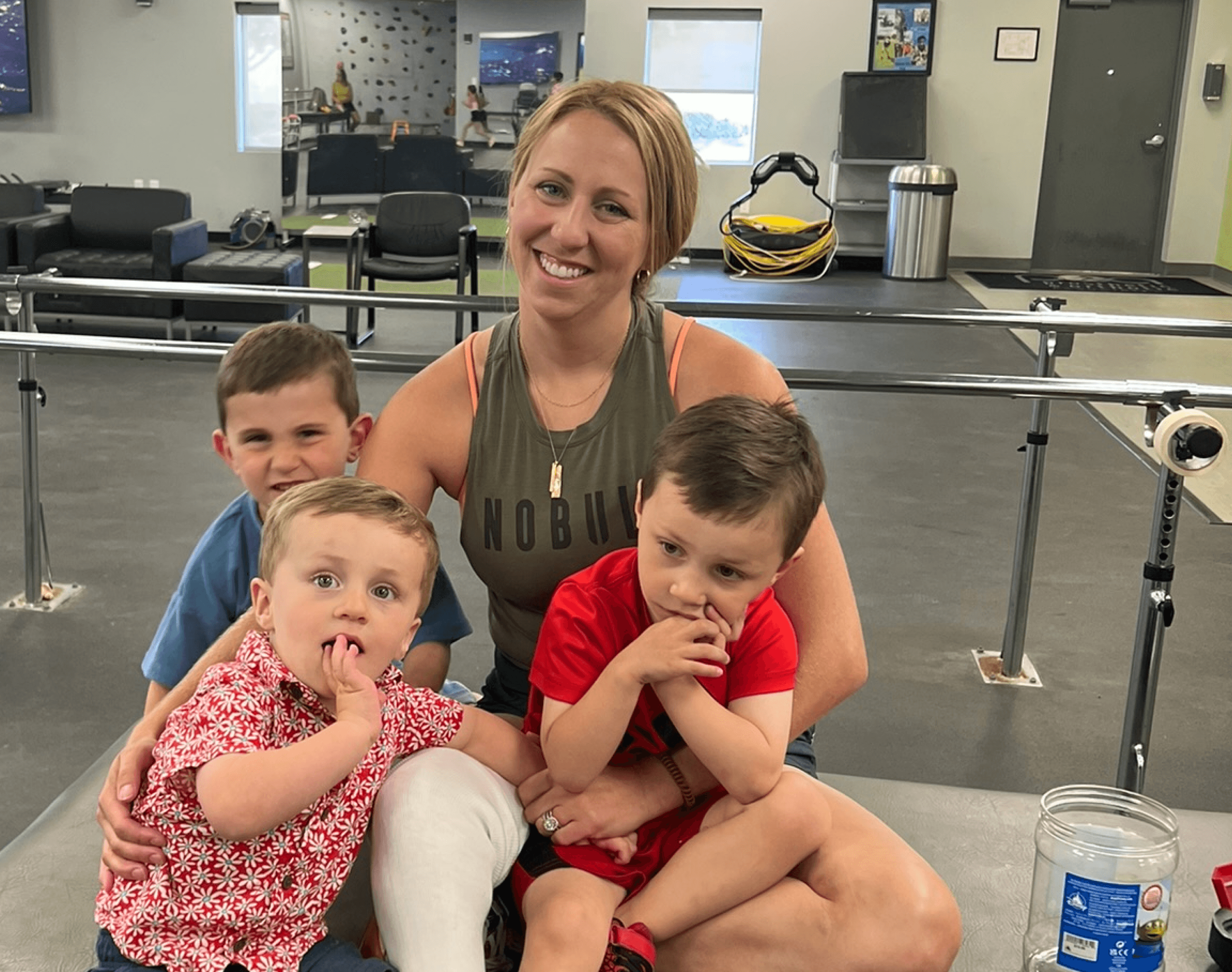 Liz with her children